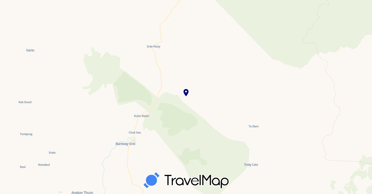 TravelMap itinerary: driving in Cambodia (Asia)